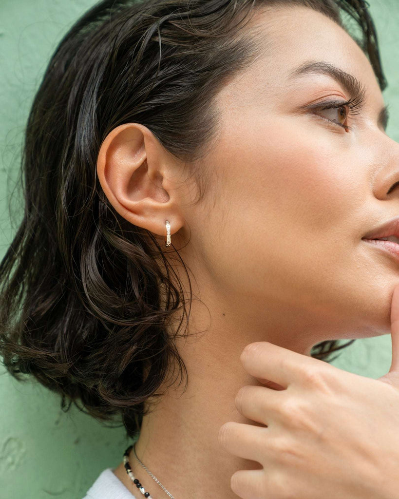 Iris White Sapphire Hoops