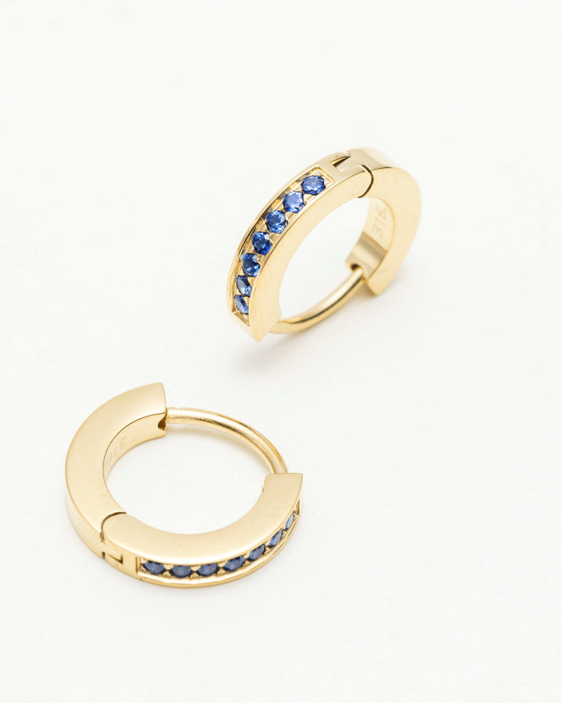 Iris Blue Sapphire Huggies