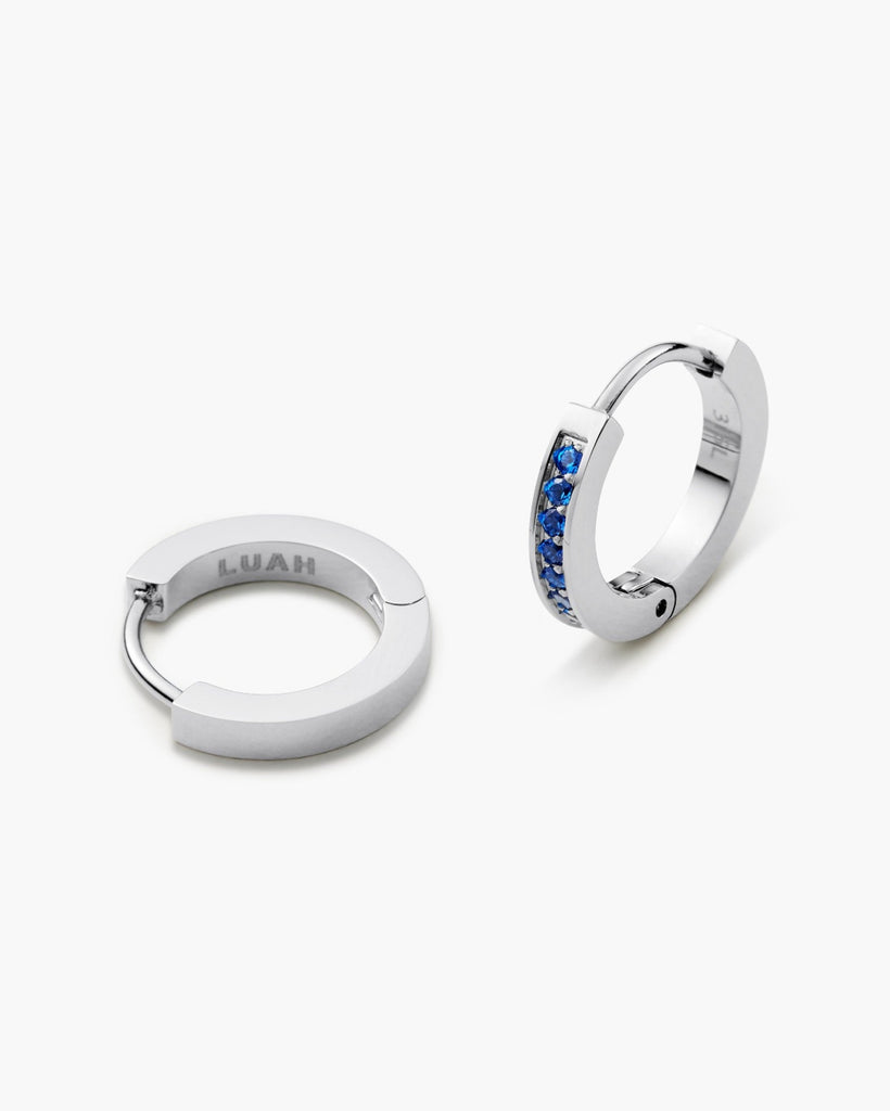 Iris Blue Sapphire Hoops