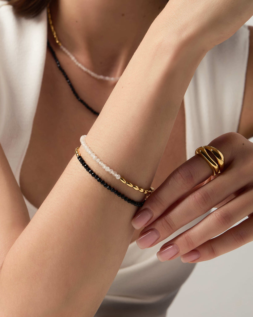 Barley Black Agate Bracelet