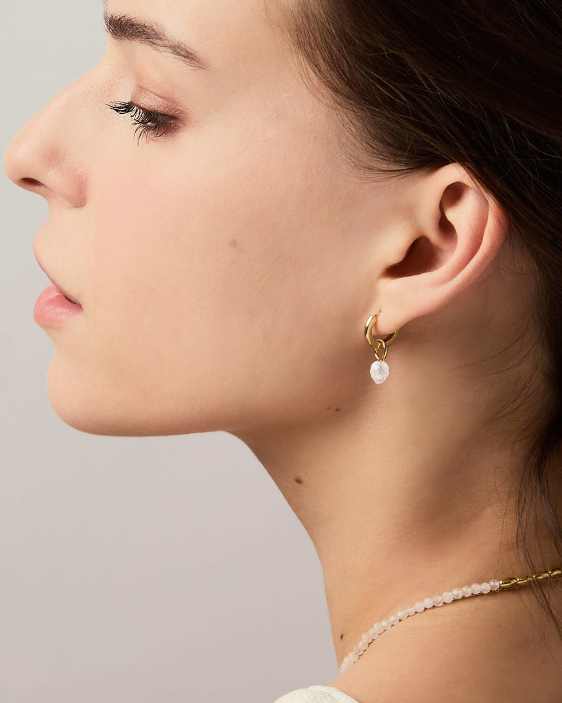 Floret White Rock Crystal Charm