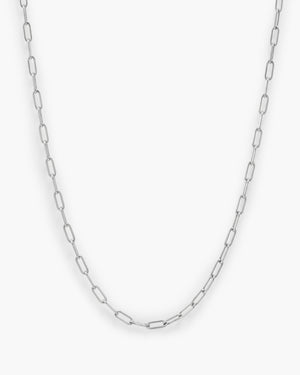 LUAH Rio Mini necklace in silver, a mini paperclip chain link design.