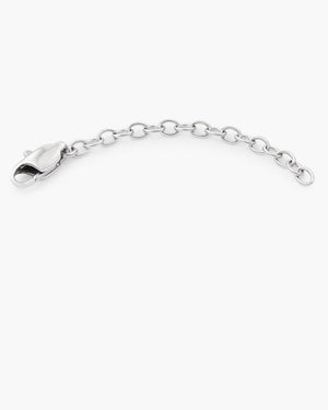 Silver textured cable chain closeup on a white background