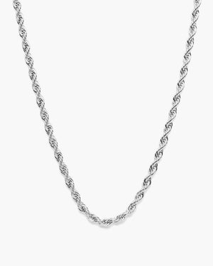 Silver rope like textured necklace 