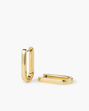 Pair of gold u-shape hoop earrings