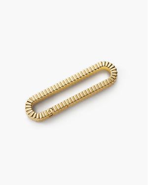 Gold textured ribbed oval charm