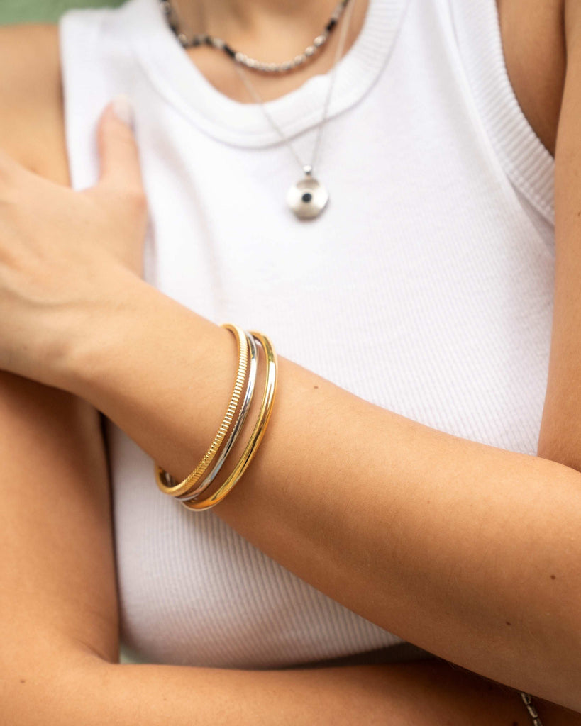 Mixed Metal Bangle Trio