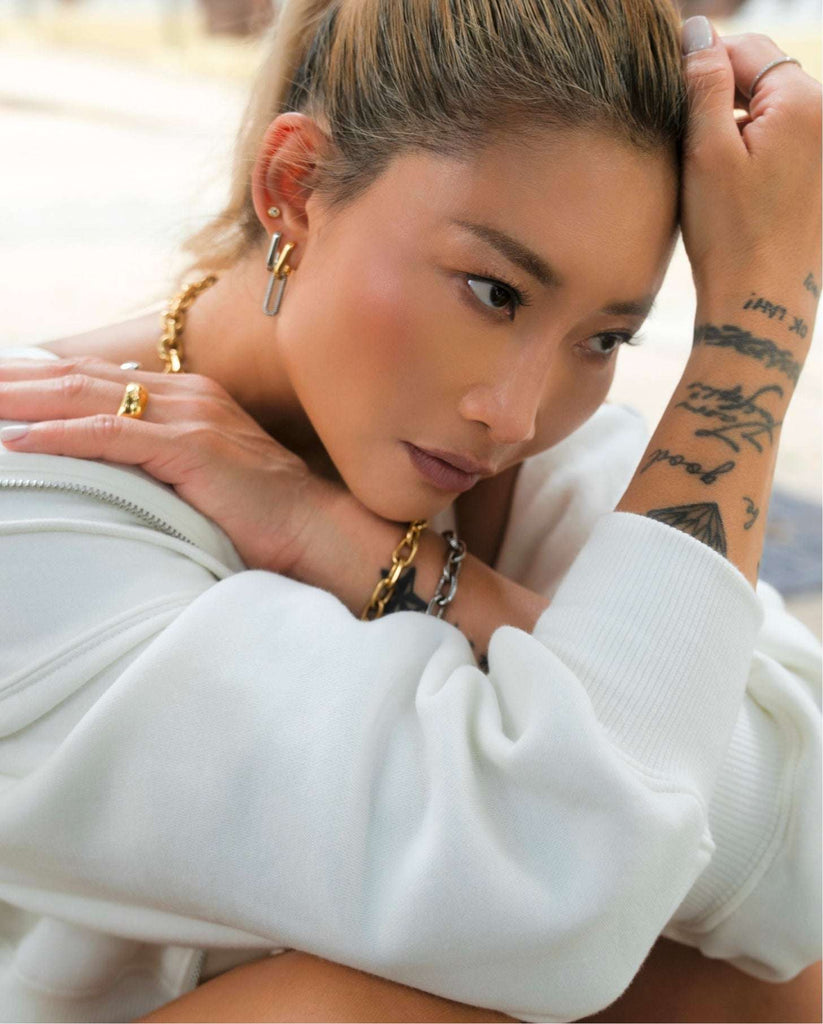 Utah Lee Two Tone Hoop Earrings